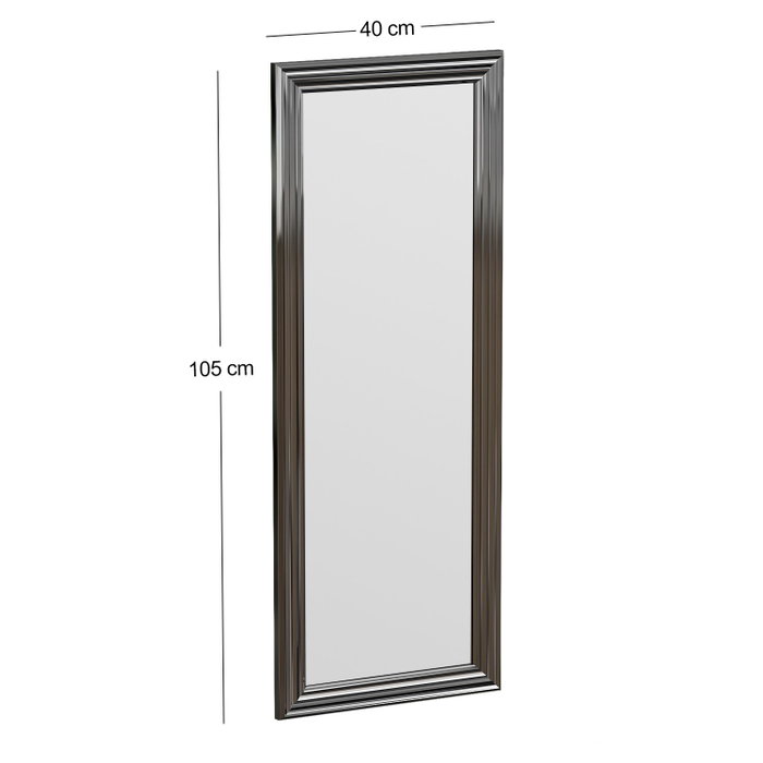 Hanah Home Espejo de Muelle Marco Plateado Elegante 40x105 cm, 100% MDF, Espejo Ecológico Flotal-E